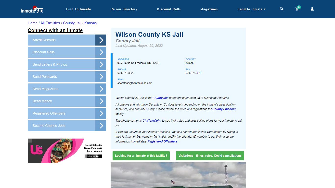 Wilson County KS Jail - Inmate Locator - Fredonia, KS